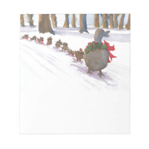 ducks in boston common during the winter holidays notepad