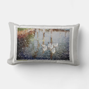 Ducks in Dock Images Lumbar Cushion