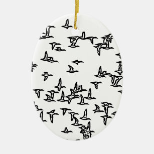 Ducks in Flight - Duck Hunting Art Ceramic Ornament