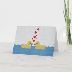 Ducks In Love Blank Greeting Card