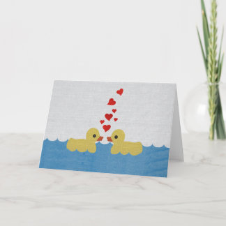Ducks In Love Blank Greeting Card