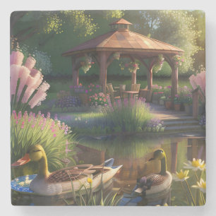 Ducks in the Pond Stone Coaster
