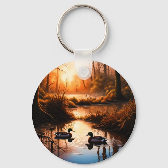 Ducks in the Swamp Key Ring (Front)