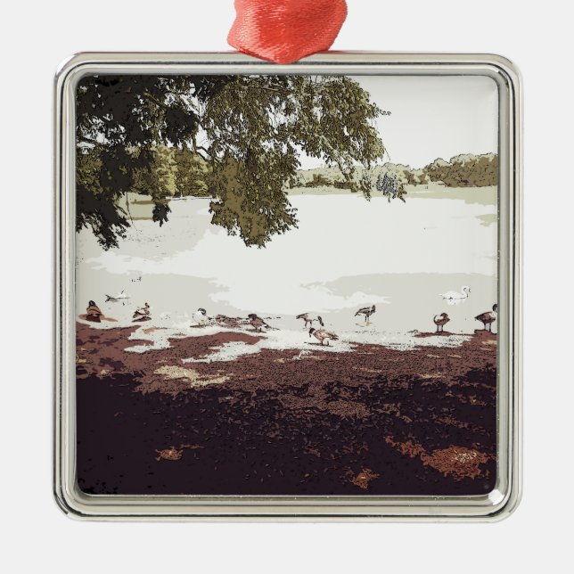 Ducks.jpg Metal Tree Decoration (Front)