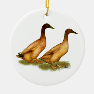 Ducks:  Khaki Campbell Ceramic Tree Decoration