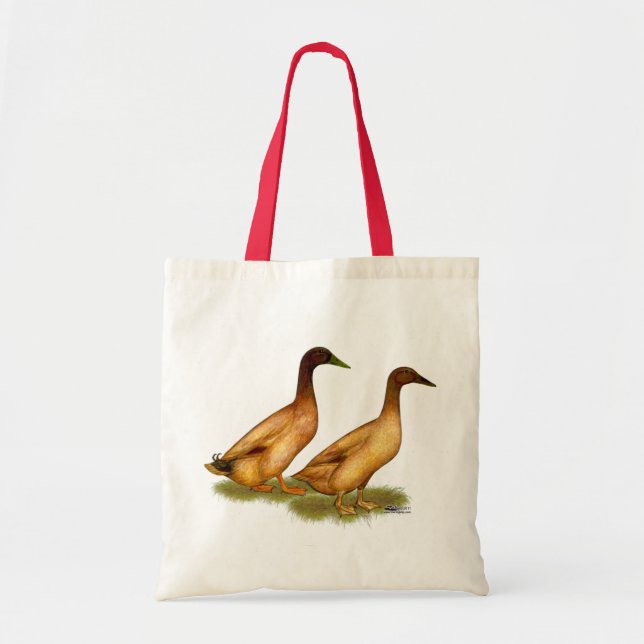 Ducks:  Khaki Campbell Tote Bag (Front)
