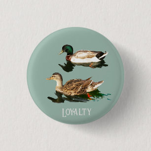 Ducks mallards 3 cm round badge