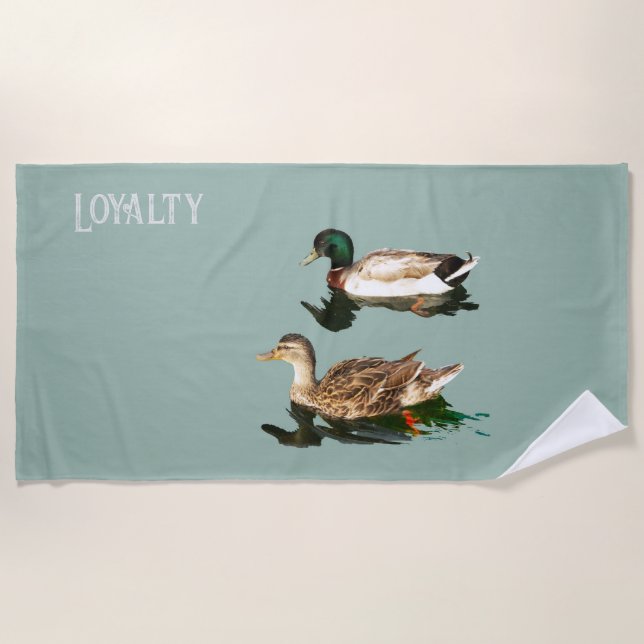 Ducks mallards beach towel (Front)