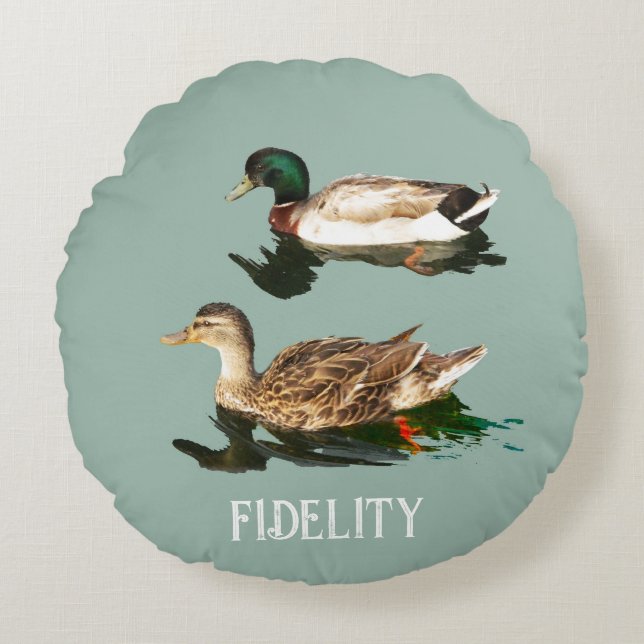 Ducks mallards edible frosting rounds round cushion (Front)