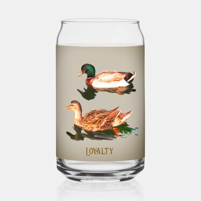 Ducks mallards. Loyalty Can Glass (Front)
