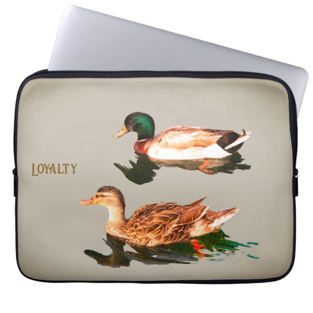 Ducks mallards. Loyalty Laptop Sleeve (Front)