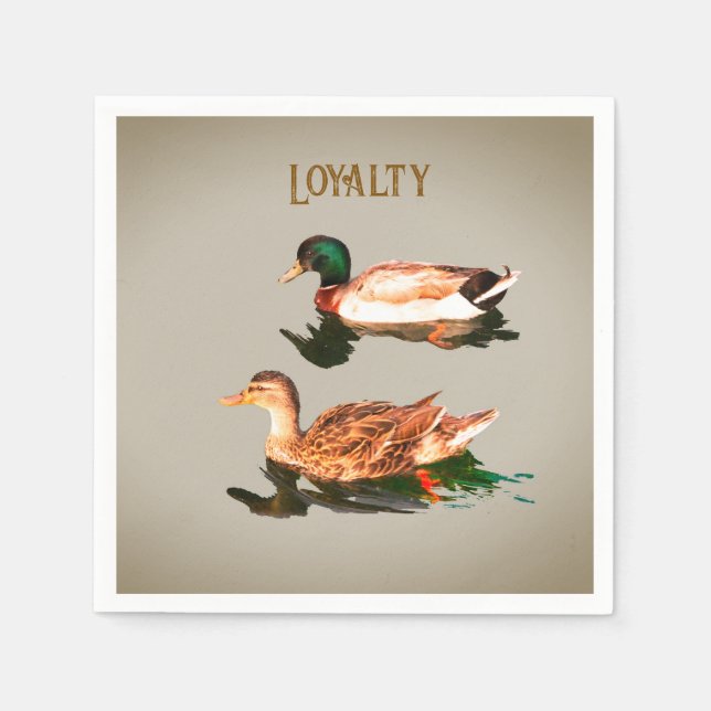 Ducks mallards. Loyalty Napkin (Front)
