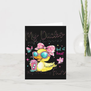Ducks May Not Be in A Row But Having Fun Cute Duck Card