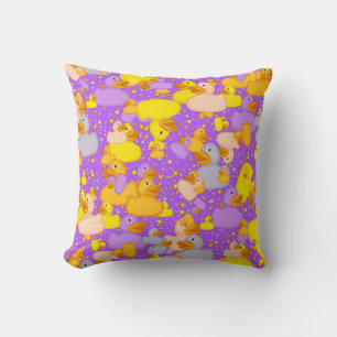 Ducks-n-Dots-Style-1-Purple-Sq THROW PILLOW