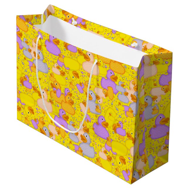 Ducks-n-Dots-Style-1-Yellow-GIFT BAG L (Front Angled)
