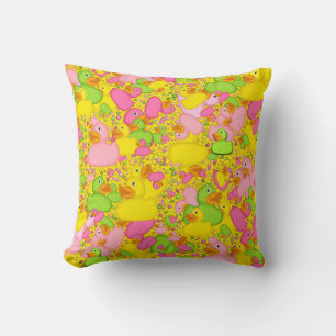 Ducks-n-Dots-Style-2-Yellow-Sq THROW PILLOW