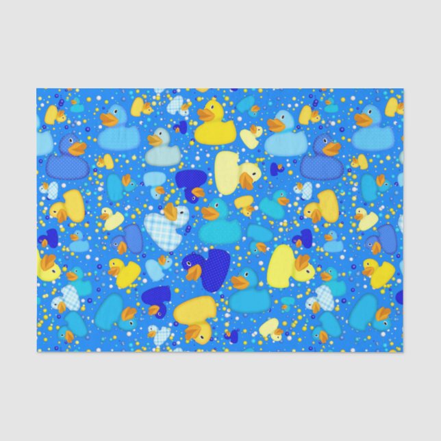 Ducks-n-Dots-Style-3-Blue 3-TISSUE WRAP PAPER (Front)