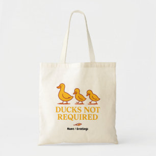 Ducks Not Required Funny Minimalist Duck Art Tote Bag