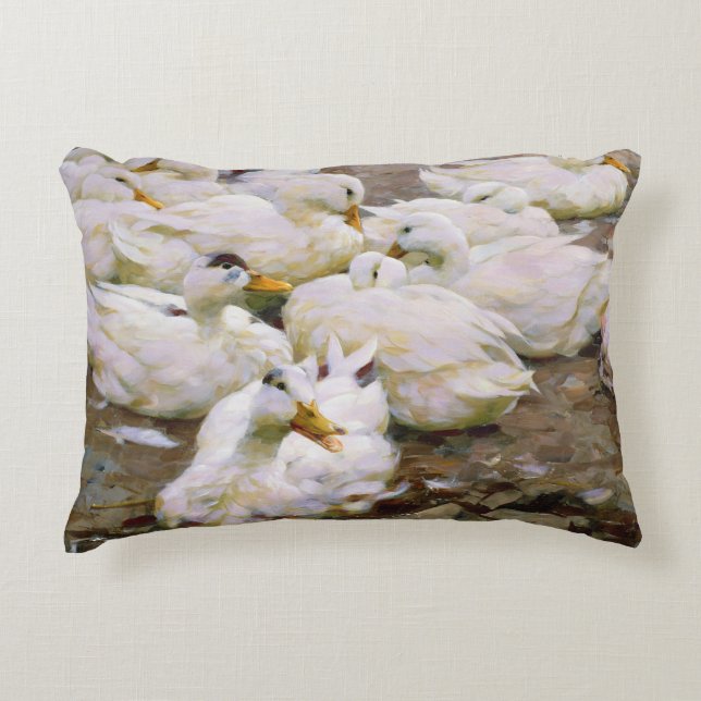 Ducks on a pond decorative cushion (Front)