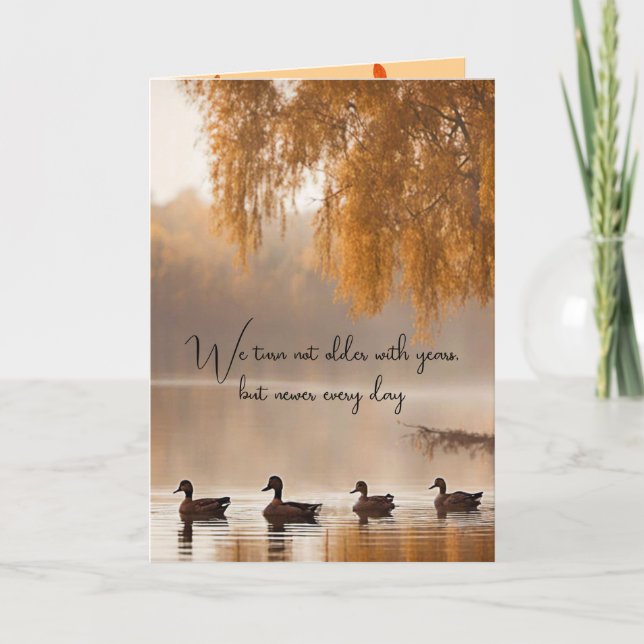 Ducks On Autumn Lake For Birthday Card (Front)