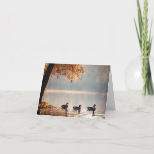 Ducks On Autumn Lake Note Card