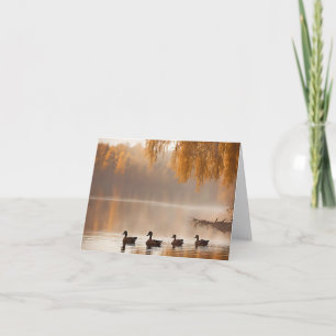 Ducks On Autumn Lake Note Card