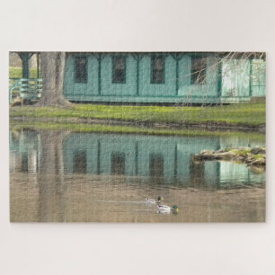 Ducks on Pond @Goodwin Park Hartford Jigsaw Puzzle