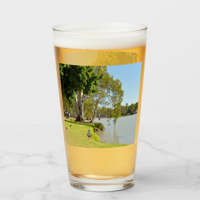 Ducks On The River Murray Australia, Glass (Front Filled)