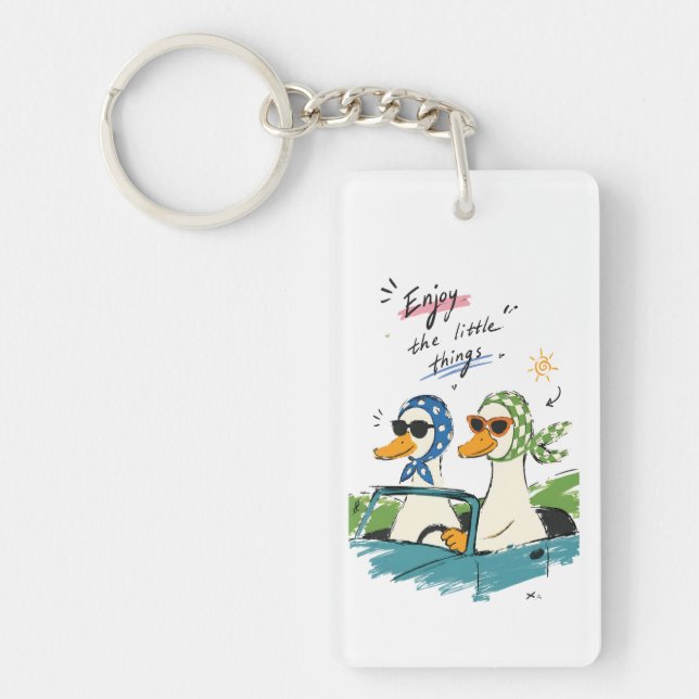 Ducks Road Trip Enjoy Little Things Cute Art Key Ring (Front)
