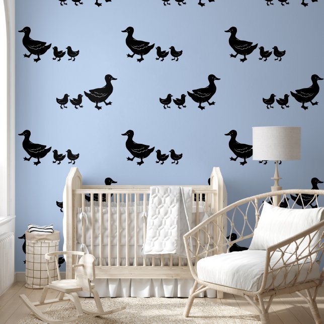 Ducks Silhouette Design Wallpaper (Kids)