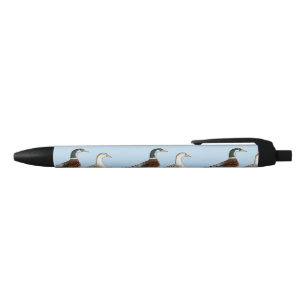 Ducks:  Silver Appleyard Black Ink Pen