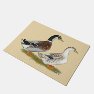 Ducks:  Silver Appleyard Doormat
