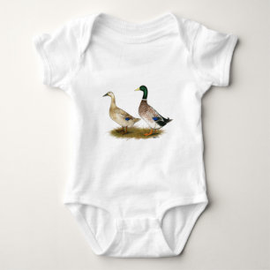 Ducks:  Silver Welsh Harlequin Baby Bodysuit