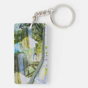 Ducks Under a bridge Key Ring