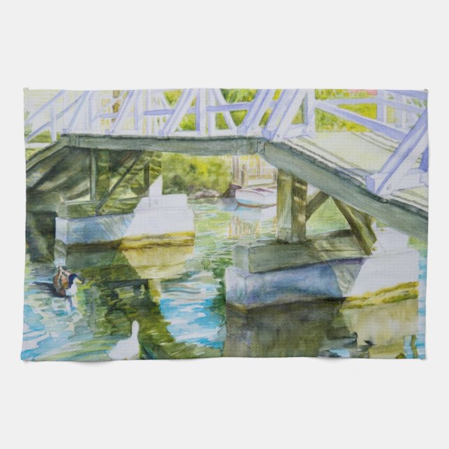 Ducks Under a bridge Tea Towel (Horizontal)