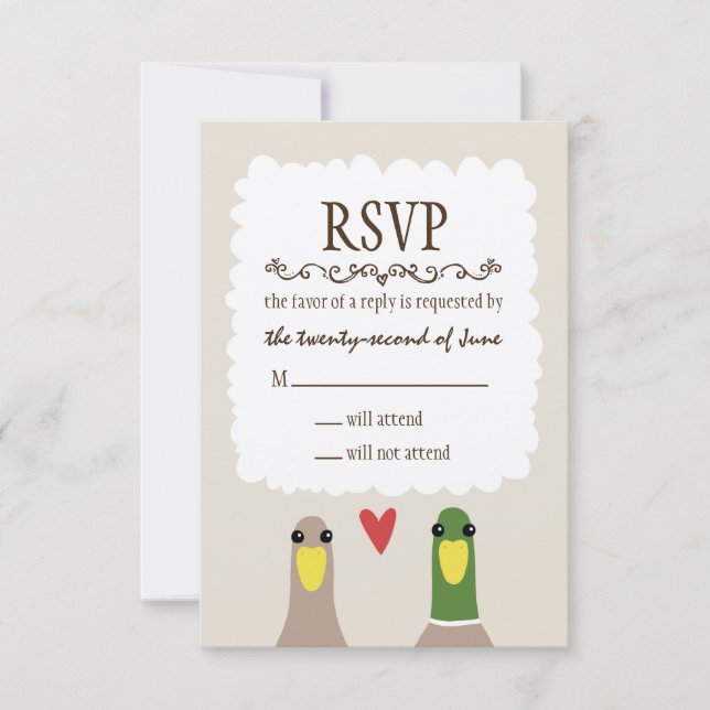 Ducks Wedding RSVP (Front)
