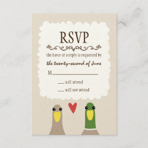 Ducks Wedding RSVP Card