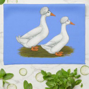 Ducks:  White Crested Tea Towel