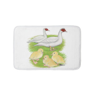 Ducks White Muscovy Family Bath Mat