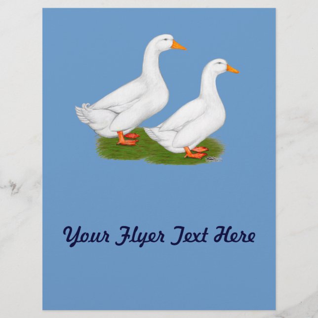 Ducks:  White Pekins Flyer (Front)