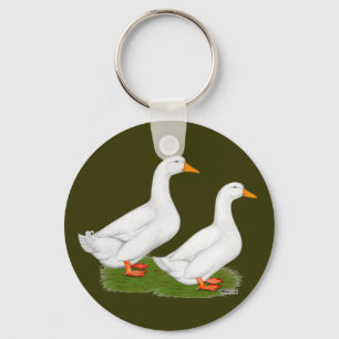 Ducks:  White Pekins Key Ring