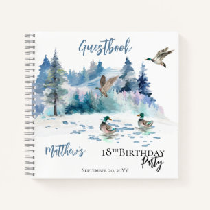 Ducks Woodland Forest 18th Birthday Guestbook Notebook