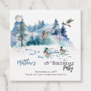 Ducks Woodland Forest Nature 18th Birthday Party Favour Tags