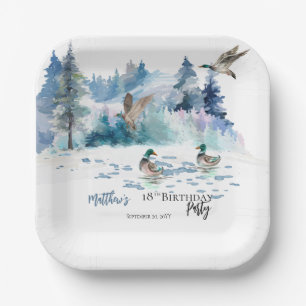 Ducks Woodland Forest Nature 18th Birthday Party Paper Plate