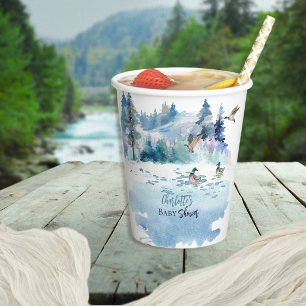 Ducks Woodland Forest Nature Boy Baby Shower Paper Cups