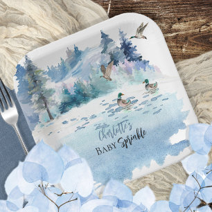 Ducks Woodland Forest Nature Boy Baby Sprinkle Paper Plate