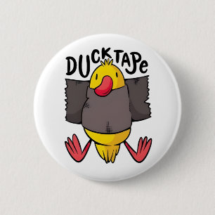 Ducktape Funny Kawaii Duck Wrapped in Tape 6 Cm Round Badge