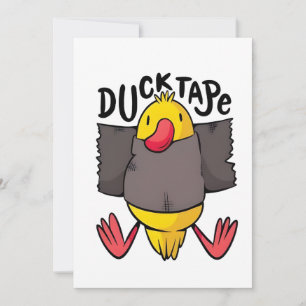 Ducktape Funny Kawaii Duck Wrapped in Tape Invitation