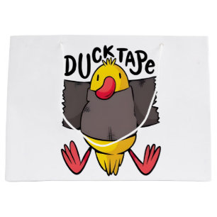 Ducktape Funny Kawaii Duck Wrapped in Tape Large Gift Bag