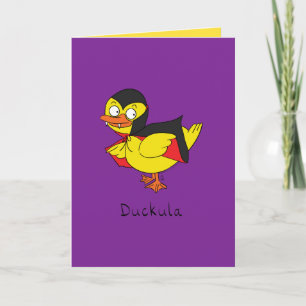 Duckula Funny Halloween Dracula Duck Greeting Card